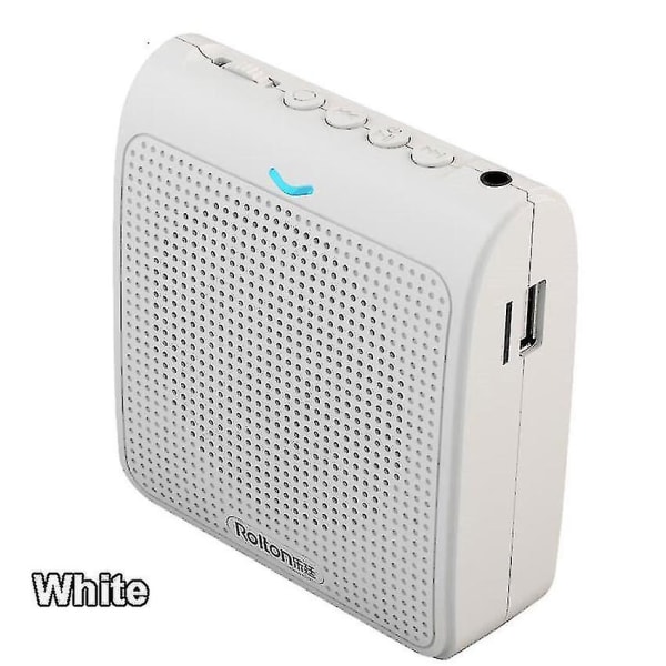 Bärbar mikrofon högtalare Mini röstförstärkare med USB tf-kort FM-radio för lärare Reseguide white