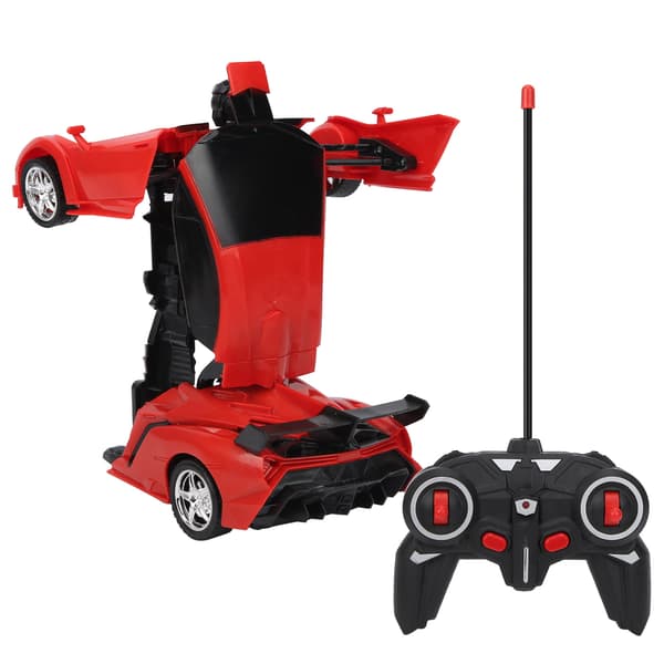 1:18 Fjernstyret bil, deformationsrobotlegetøj til børn, rød