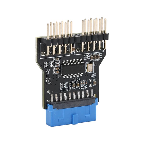 USB 3.0 19pin Adapter til Dobbel 9Pin Adapter Svart PCB Metall Plast 480Mbps USB 3.0 Hunn Header Splitter for Win