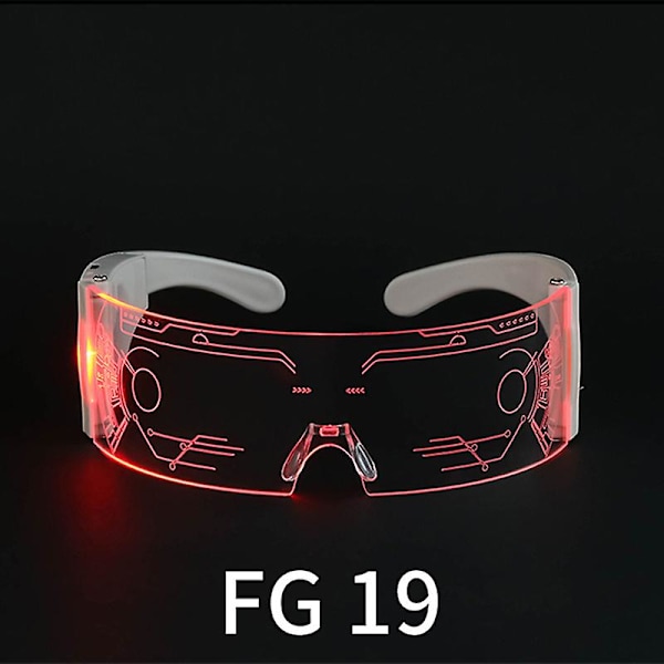 LED-ljusemitterende glasögon tidvattnet framtida teknikk sense burst flash laddningsglasögon C7