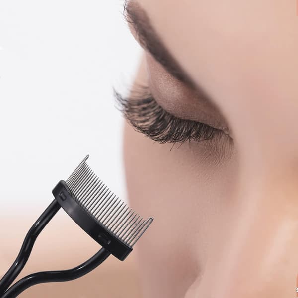 【BQ】Eyelash Comb, Eyelash Separator, Mascara Applicator, Eyelash Fixing Tool, Curved Makeup Brush Tool, Black.