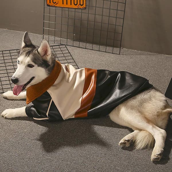 【BQ】Pet Clothes Winter Warm Clothes For Large Dog Cool Leather Jacket Coat 7XL