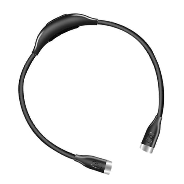 【BQ】Sort/lys rød LED USB-opladelig halslampe Halslæselampe black