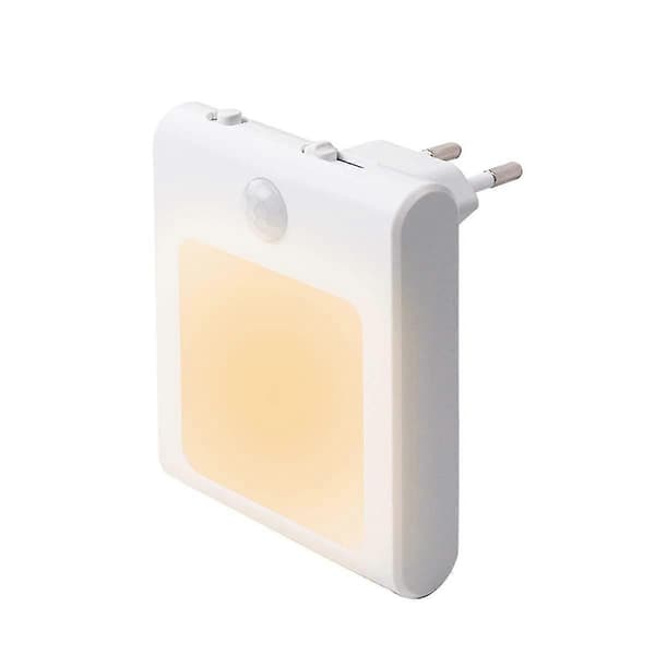 1 LED nattlys stikkontakt med bevegelsessensor, plug-in lys trinnløs lysstyrke