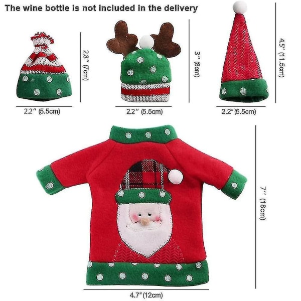 st julvinflaskskydd, ful jultröja vinflaskskydd för julfestdekorationer