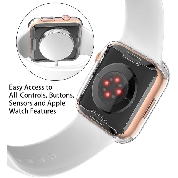 45 mm case för Apple Watch Series 8 Series 7 skärmskydd, övergripande case Tpu Hd Ultratunt cover för Iwatch, genomskinlig 41mm