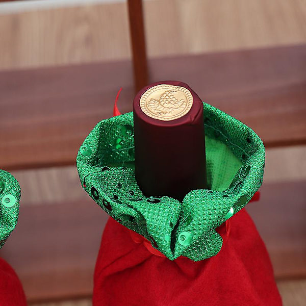 Joulukoristeet Creative Embroidery Christmas Wine Set Gift Bagelder Snowman