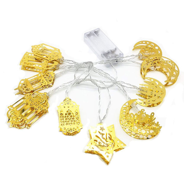 Ramadan Eid String Light, Eid Mubarak koristenauhavalot, Moon Star Led Ramadan Lamp Lyhty, Ramadan Kareem