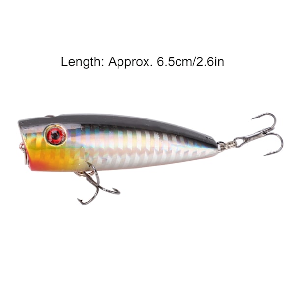 Set med 5 hårda fiskedrag - 6,5 cm/9 g popperbeten för bas i floder, sjöar och reservoarer, 5 färger
