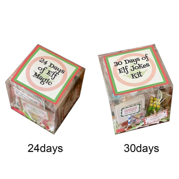 Elf Magic Kit 24 eller 30 dagars jul, roliga julaktiviteter, julnedräkningspresent, tomtekit, tomte 30 Days
