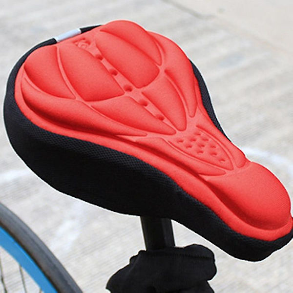 3d Soft Bike Seat Cover Bicycle Saddle Cycling Saddle Comfortable Foam Seat Cushion Red