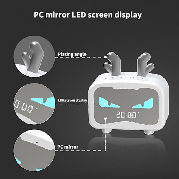 Bluetooth högtalare Radio Multifunktionell LED Uppladdningsbar Bra ljudhögtalare White Dragon