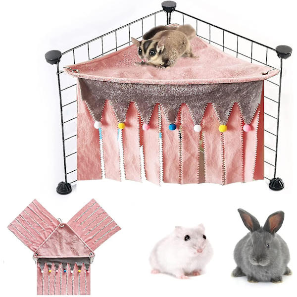 Kæledyr hængekøje lille dyr hængende seng gemmested redetelt til hamster marsvin Chinchilla Pink