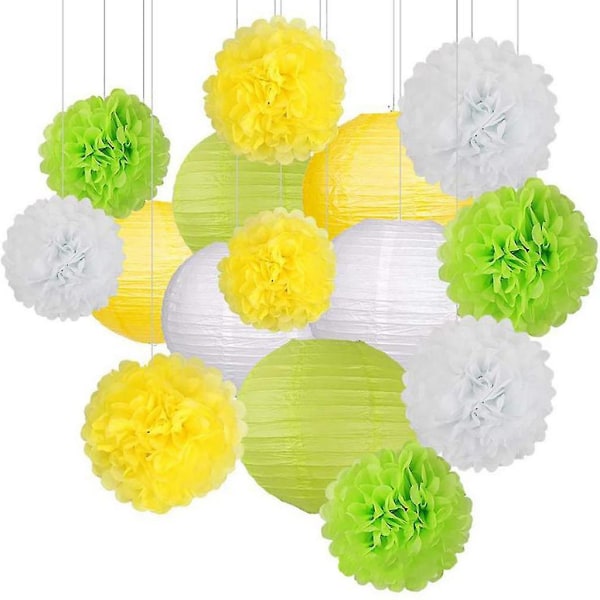 Paperinen kukkapallo Paperinen set Syntymäpäiväjuhlien hääkoristeet 15kpl/ set Multicolor