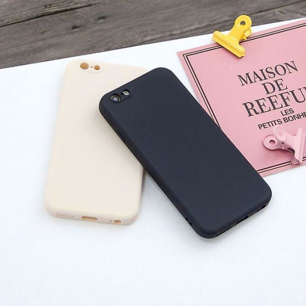 Til Iphone 6 Plus & 6s Plus Magic Cube Frosted Silikone Stødsikker fulddækkende beskyttelsescover (sort)