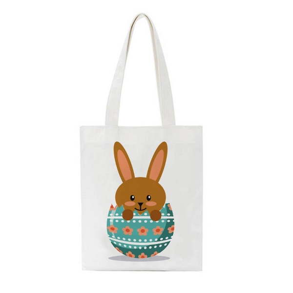 Påskehare Basket Bags Til Børn, Canvas Bomuld Personlig Candy Basket Rabbit Multicolor