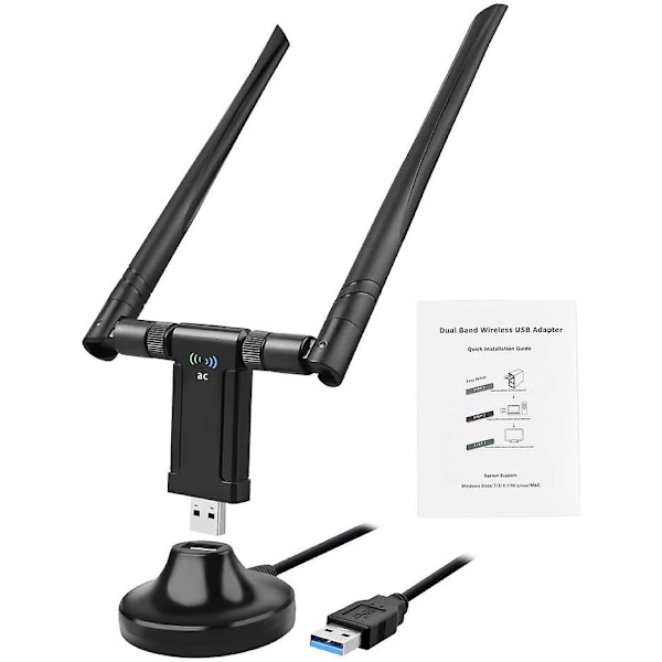 Wifi Dual Band Antenne 1200mbps Wifi Adapter Usb Til Pc Laptop Univeral