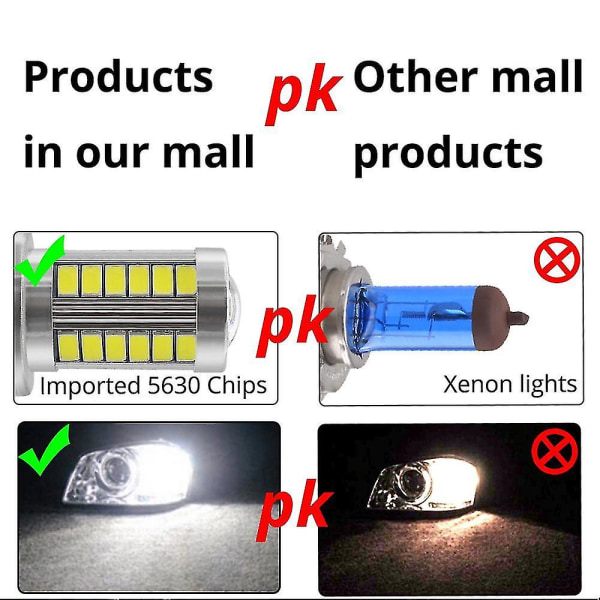 2x H4 H7 H11 9005 9006 Bil Motorcykel Led Strålkastare Glödlampa 6000k Vit Blinkers Bromsljus Auto Dimljus Broms Backljus