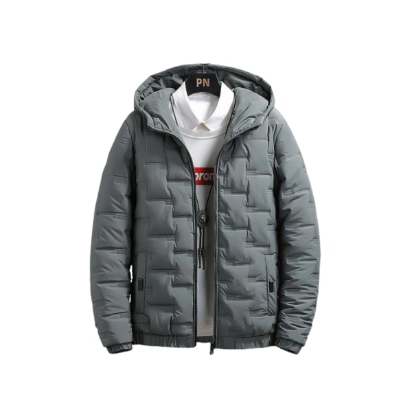 Herr dunjacka kappa huva vadderad vadderad jacka Zip Up Ytterkläder-Storlek Värde M