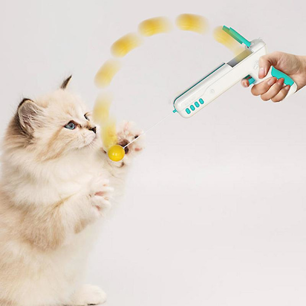 Interactives Cat Toys Cat Rebound Wand-leksak med fjädrar och kattmynta för träningsleksak för inomhuskatt kattunge Blue
