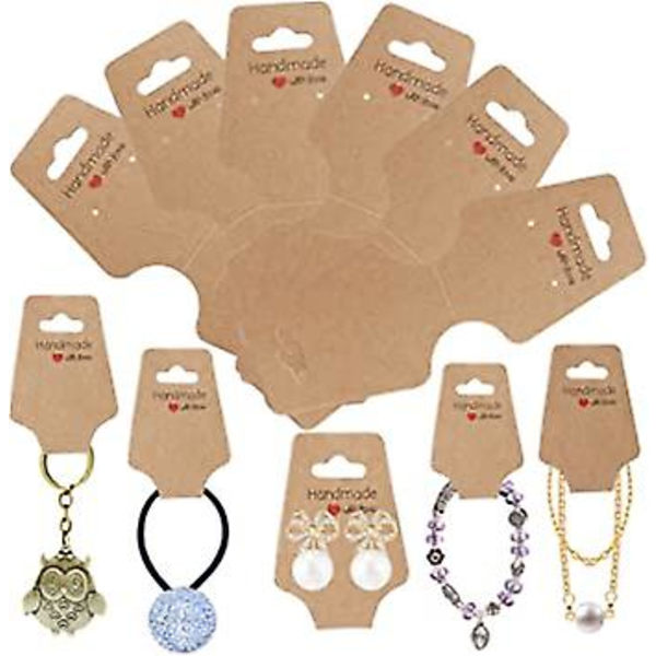 200 Armband Display Cards Robust Halsband Klippkort Självhäftande Smycken Förpackning Försäljningskort Nyckelringar, örhängen, pannband och hängslen för små 1.8x4.7 inches 1.8x4.7 inches brown