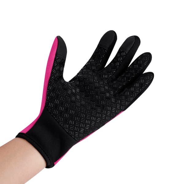 Helfinger Vindtäta Fleece Touch Screen Cykelhandskar Rosröd S