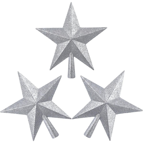 3 delar 6 tums glittrande julgranstopper Star Treetop för för julgran O