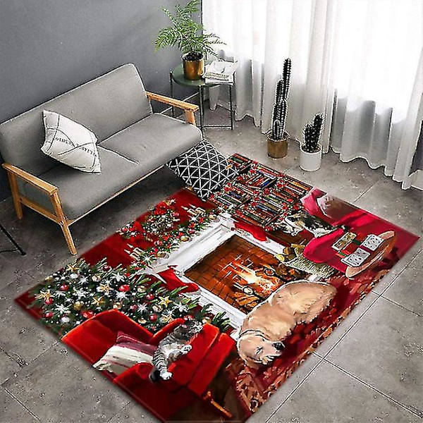 Heminredning Modern 3d Juldekor Entré Matta Vardagsrum Soffbordsfilt Jultomtematta Sovrumsmattor 24 40x120cm