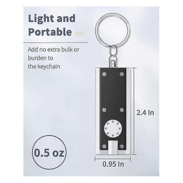 10 kpl mini LED-avaimenperä taskulamppu 12 lumenia kannettava erittäin kirkas litteä taskulamppu ulkokäyttöön