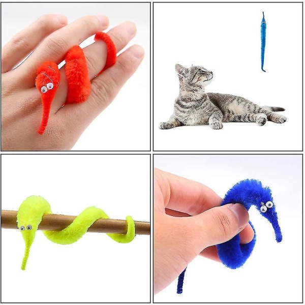 Worm On String, 12st Wiggly Magic Worms Twisty Fuzzy Worm Toys Worm On A String Bulk For Kids Cat, Random Color