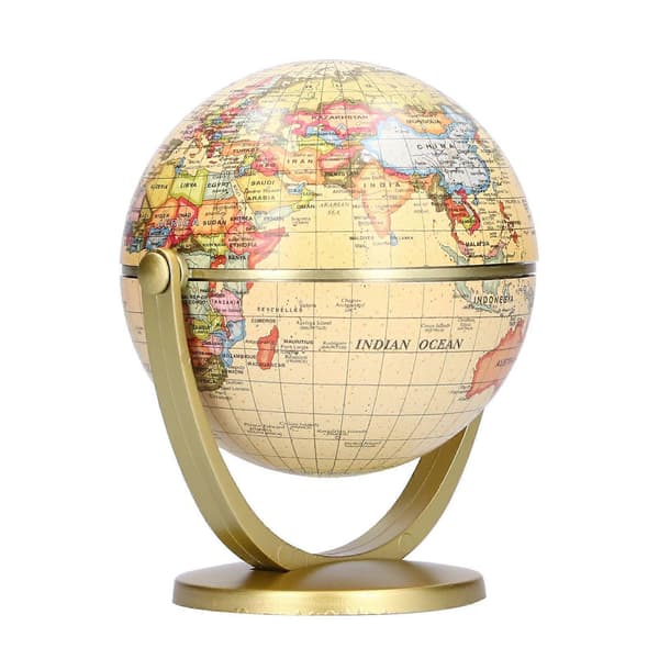 【BQ】Mini Verdensglob Engelsk Version Skrivebordsroterende Glob Geografi Undervisningsmateriale
