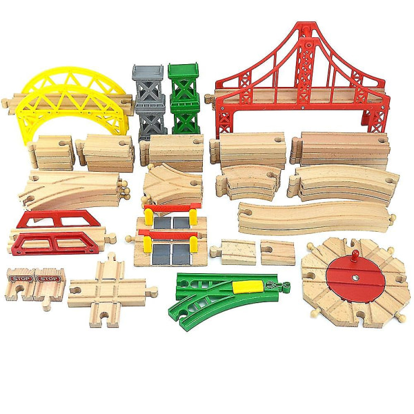 Hhcx-wooden Track Railway Toys Beech Wooden Train Track Accessories Fit Biro All Tracks Educational Toys For Children Convex-2pcs
