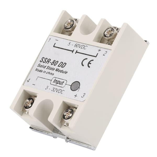 DCAC Industriell Solid State Relé SSR80DD 80A 3-32VDC til 5-200VDC
