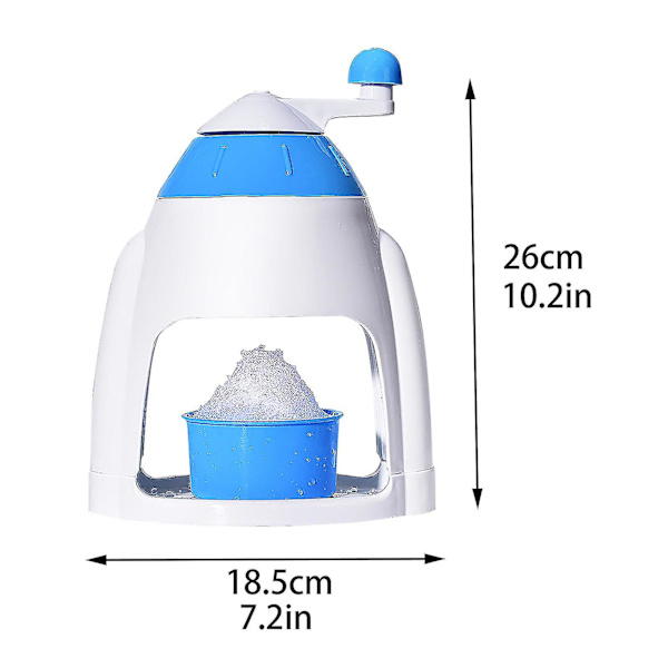 Manuaalinen jääparranajokone jäämurskain ja ajeltu jääkone ilmaisilla jääastioilla Blue