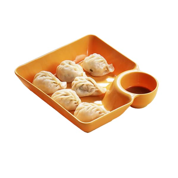 Dumpling Tallerken Multifunktionel Sovseskål Dyppeskål Dip Serveringsfad Snackskål Fade Opdelt Festbakke