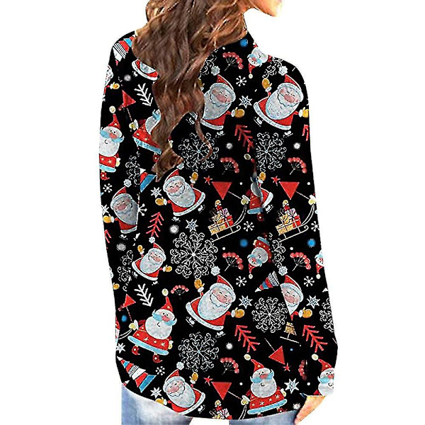 Hhcx-christmas Women Open Front Coat Long Sleeve Xmas Cardigan Jacket Top Snowman Balloon S