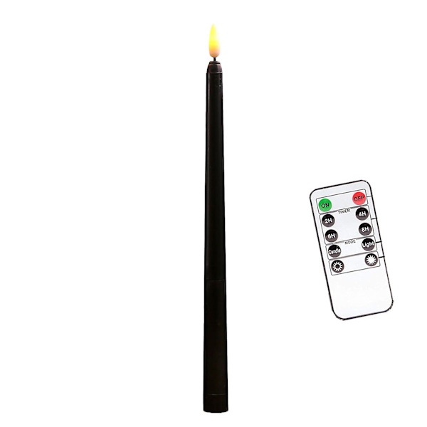 6stk Led stearinlys med fjernkontroll Bryllup/valentinsdag bordpynt Black