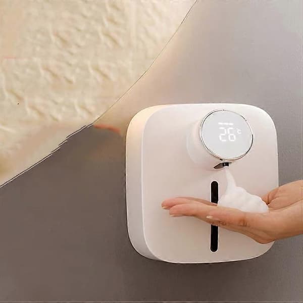 Smart vandtæt vægmonteret skumsæbedispenser - kompakt automatisk håndsæbepumpe White