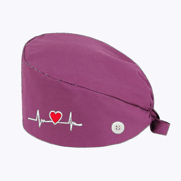 Säädettävä Unisex Printing Cotton Scrub Hat, kauneussalon työlakit RED