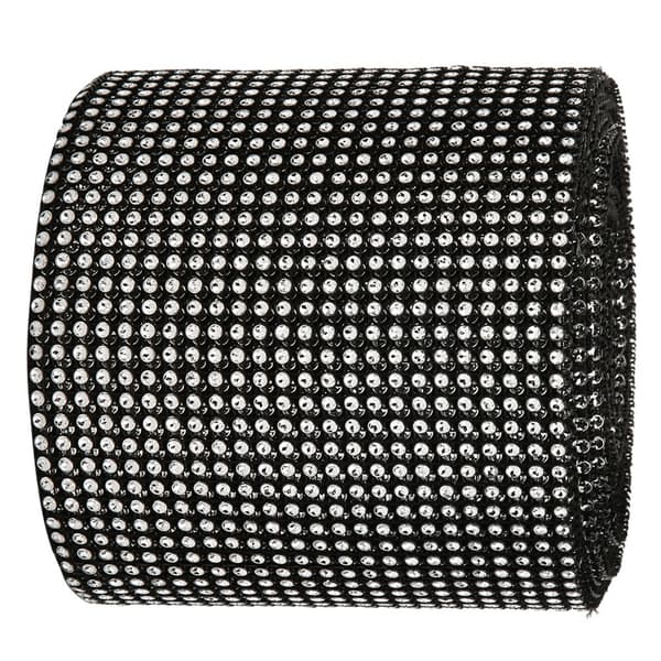 9M 24 Rader Galvaniserad Plast Rhinestone Mesh Bröllopsklänning Trim Svart