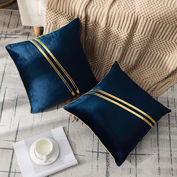 för Soffa Soffa Sovrum Vardagsrum Dekoration Marinblå 45 x 45 cm Set med 2