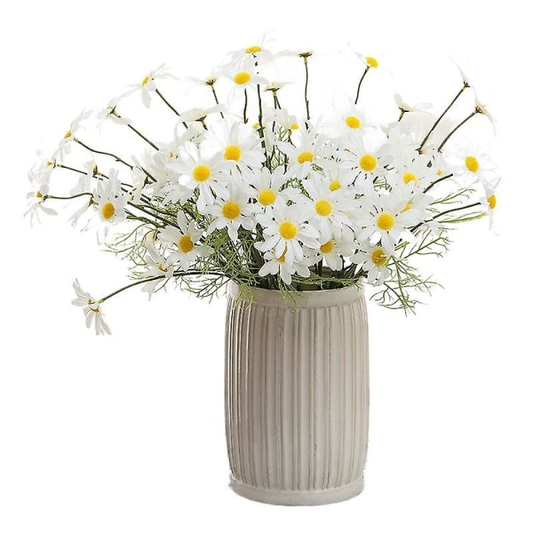 Konstgjord blomma tusensköna bukett falsk blomma 5 holländsk krysantemum kosmos bröllop heminredning siden blomma White