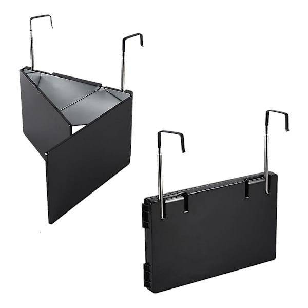 3-veis speil for selvskjæring av hår 360 speil med LED-lys, trifolds selv hårklippsspeil oppladbart med høydejusterbar black with led