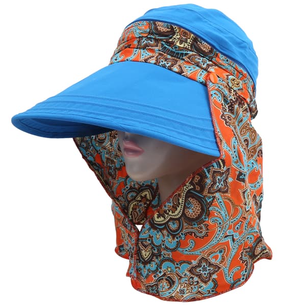 Dame utendørs solbeskyttende hatt Collovable Visir Cap Skjerf Blå