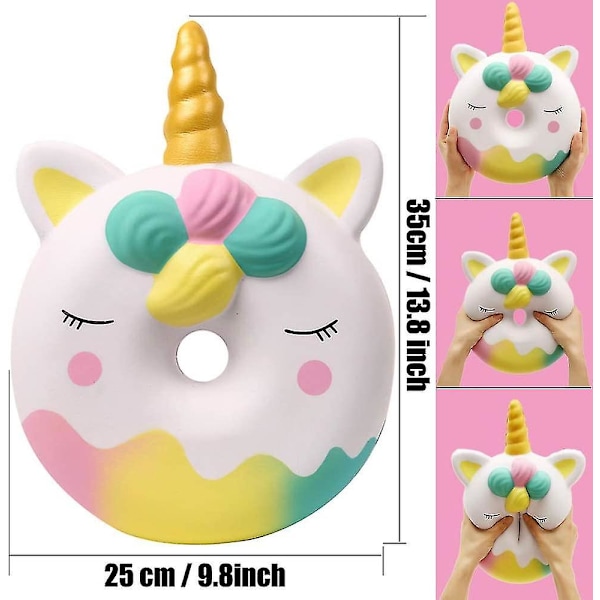 13 Inches Squishies Jumbo Unicorn Donut Kawaii Slow Rising Doft