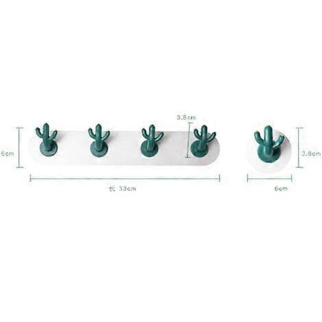 [BQ] Mark-free Hooks Cactus Hooks Scandinavian Style Wall-mounted Bathroom Hooks No Punching (Two Rows)