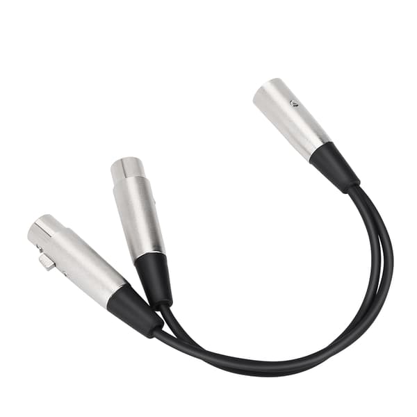 33cm Metall XLR3M till Dubbel XLR3F Mikrofonkabel