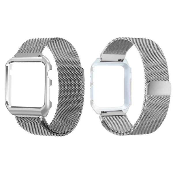 Milanese Loop Mesh -band med matchande ram för Apple Watch 38 mm-silver