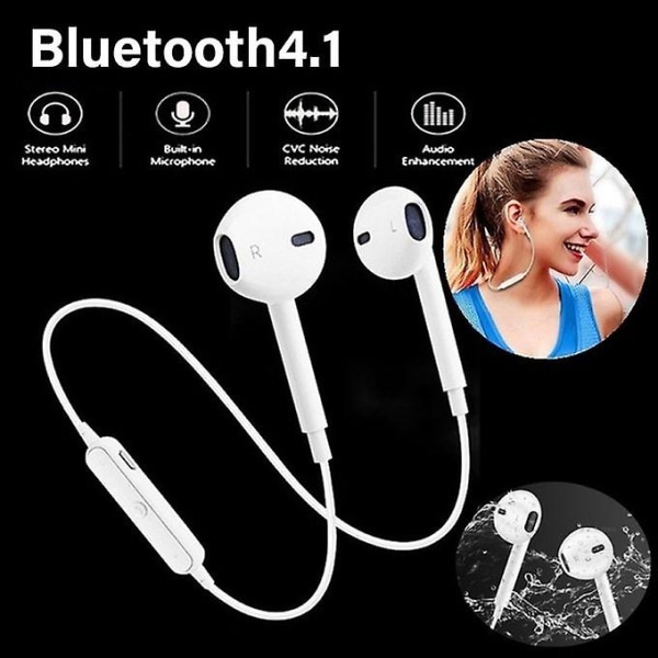 Halshängande In-ear Trådlös Bluetooth hörlur Stereohörlur med mikrofon-svart