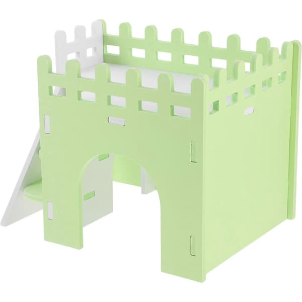 【BQ】Lille dyr farverigt gemmested Dobbelt-dæk PVC Hamster Hvile Sove Lege Gemmested Marsvin Rotte Hjem